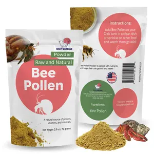 Snout and Shell Bee Pollen Powder for Hermit Crabs Natural Nutrition Supplement 2.5 oz Raw and Natural Essential Nutrients
