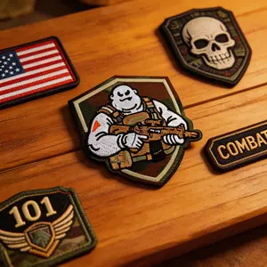 Fun Tactical Ghost Patch for Backpack Vest Jacket, Military Badge Magic Tape DIY Equipment, Cool Army Style Accessory, Premium Embroidery Quality