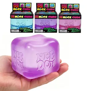 Needoh Nice Cube Polygon Ice Block Malt Syrup Stress Relief Toy Super Solid Squish Fun for Kids 2.36 inches