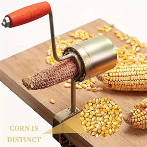 Stainless Steel Corn Peeler - Hand-cranked Corn Cob Peeler and Thresher for BBQ and outdoor cooking