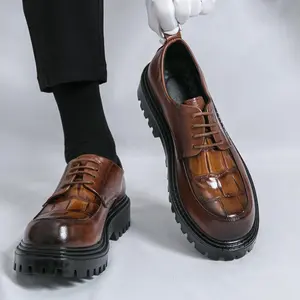 Men's Fashionable Plain Color Lace Up Dress Shoes, Casual Comfortable Thick Sole Oxford Shoes for Daily Wear, Fashion Shoes for Party, Daily Clothing Decor, Boy