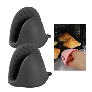 Silicone Oven Mitts, 2 Counts Heat Resistant Oven Gloves, Mini Rubber Oven Glove, Modern Kitchen Accessories, Home Kitchen Mittens, Cute Cooking Mitts, Kitchenware