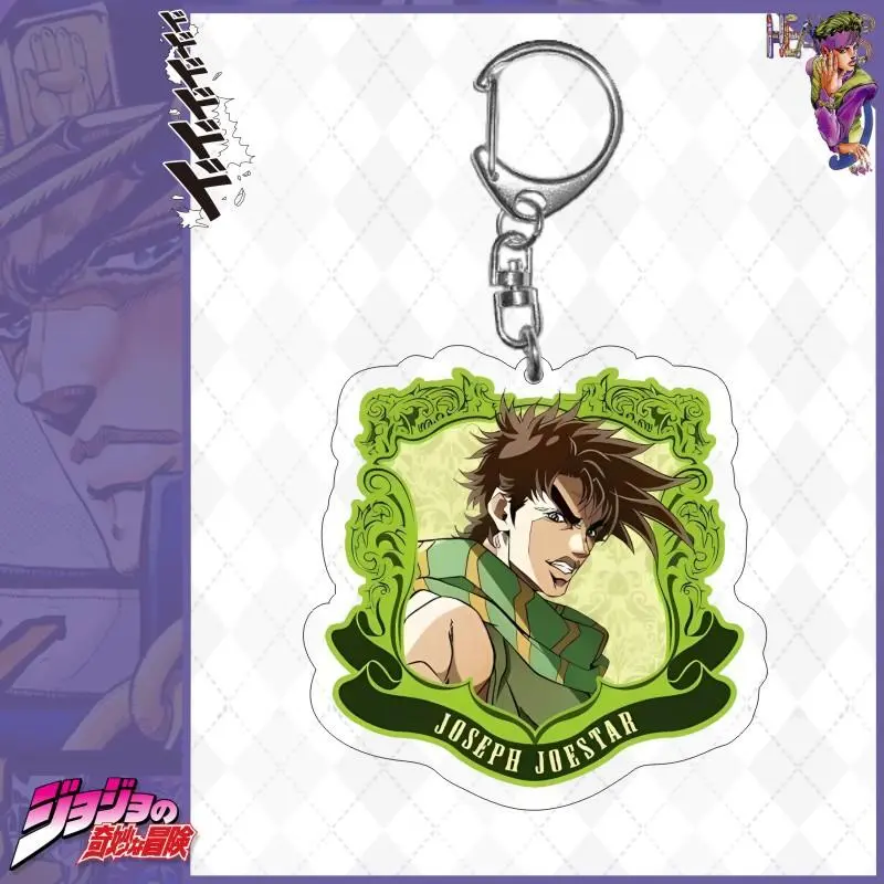 JoJo's Bizarre Adventure Fashion Accessories Giorno Giovanna Bruno Bucciarati Anime Character Acrylic Keychain Charm Official Merchandise Perfect For Fans