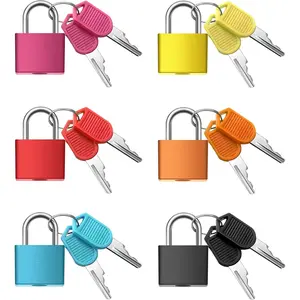 6 Pieces Mini Padlock Suitcase Locks 1.25''with Keys Multicolor Keyed Padlock Metal Small Luggage Lock Keyed Padlocks for Gym Locker, Backpack, Box Laptop Bag (Fresh Color) combination anti-theft