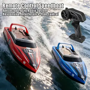 20KM/ H High Speed Remote Control Hovercraft Dual Motor RC Boat White Red Blue Powerful for Christmas Halloween Birthday Gift