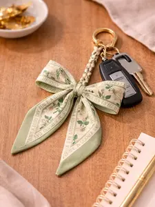 Aesthetic Silk Bow Keychain - Cute Bag Charm Purse Accessory