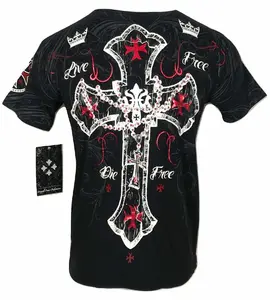 Xtreme Couture Patriot Black Graphic Tee Men's Biker Tattoo Biker Shirt