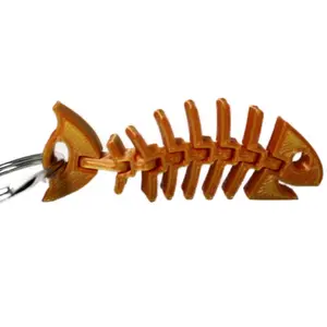 Fish Skeleton Fidget Keychain - Design with Fish Skeleton Shape, Ideal for Stress Relief and Relaxation