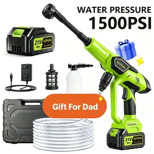 【FathersDayGift】KEPEAK  1500PSI Portable Cordless Car Wash Spray Gun High Pressure Car Wash Jet Spray Head, Electric Cordless High Pressure Washer, for Valentine’s Day Gift SummerVibes