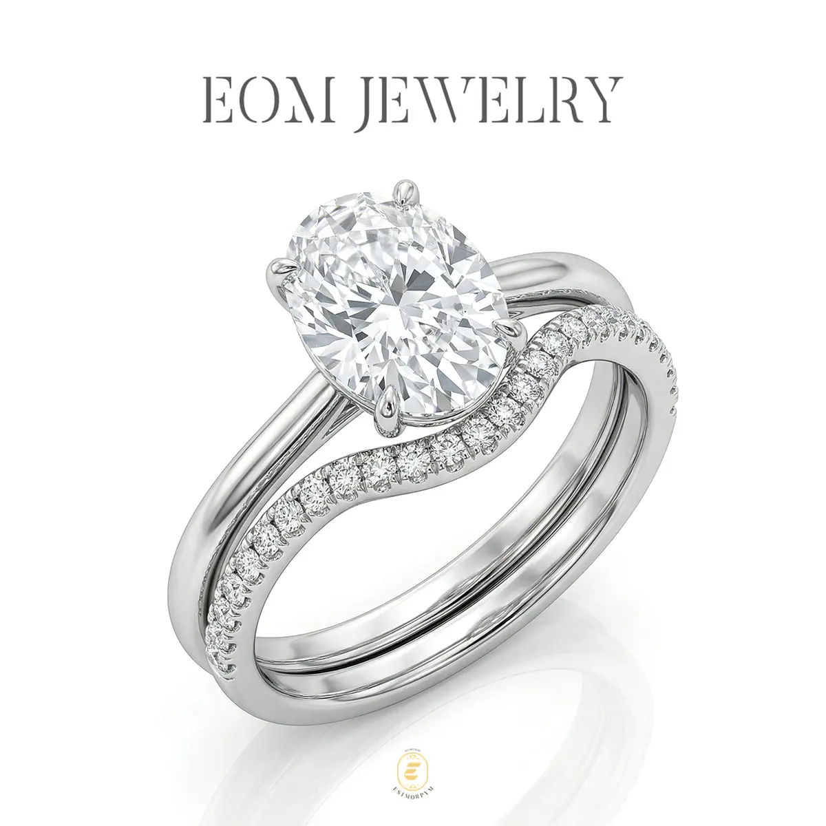 Oval Cut Hidden Halo Bridal Ring Set for Women Curved Wedding Band Set Wedding Engagement Anniversary Valentine's Day Birthday Gift for Her Daily Wear