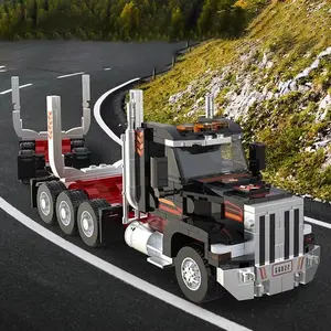 444PCS American truck heads, wooden blocks, transportation trucks, car models, assembled toys, puzzle toys, holiday gifts, creative building blocks, ornaments, the preferred gift for friends and lovers, Building Blocks Set