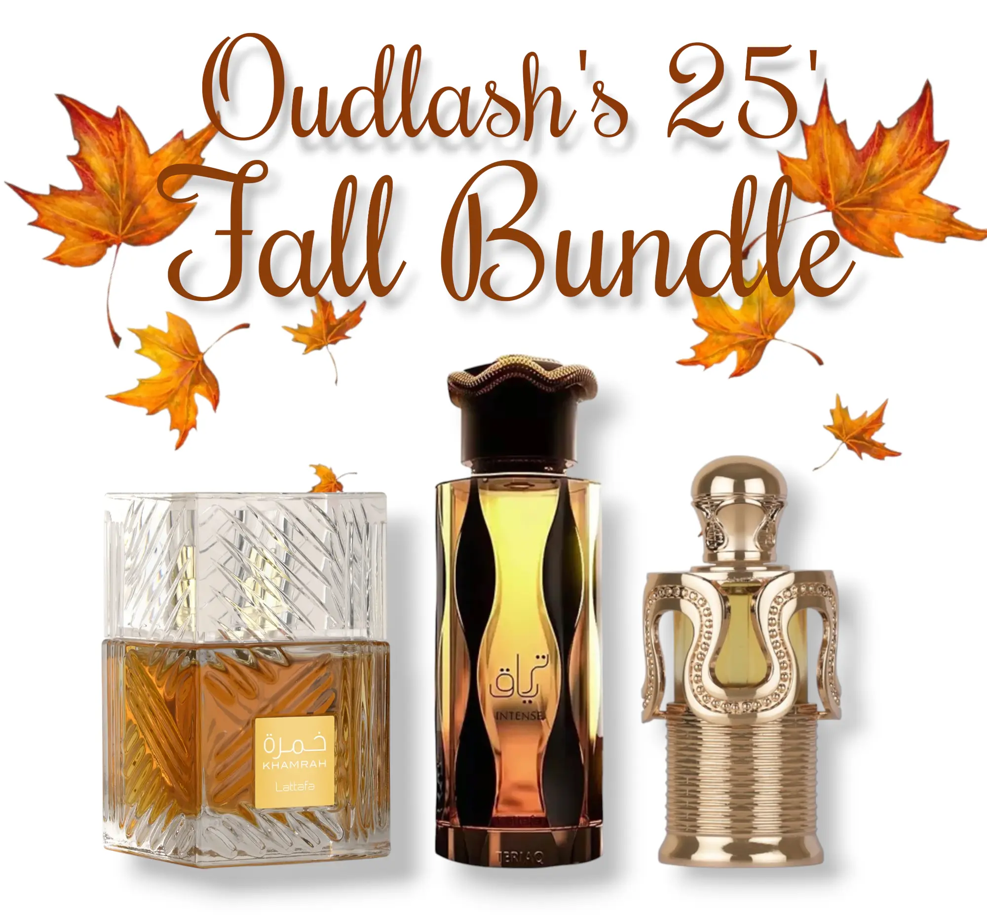 Lattafa Oudlash 25' Fall Bundle - Khamrah, Teriaq Intense, Maitha - Unisex Eau De Parfum & Pure Concentrated Oil - 20 ML-100 ML - Sweet, Warm Spicy, Amber, Vanilla, Cinnamon, Anise, Tonka Bean, Warm Woods Notes
