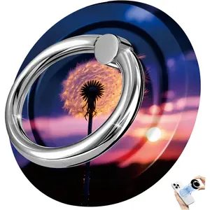 Cute  Phone Ring Stand Compatible with MagSafe, 360? Adjustable & Removable  Cellphone Grip Holder for Smartphone and Tablets, Dandelions in The Sunset