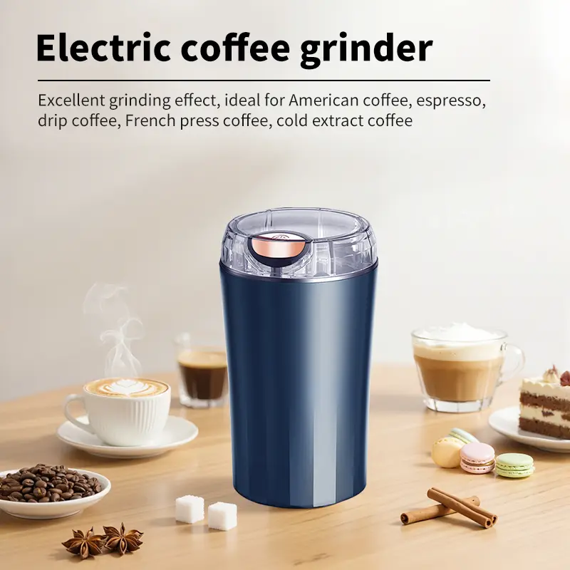Electric Coffee Bean Grinder 200W Electric Fast Grinding Coffee Bean Nut Spice Portable Small Grinder Ultra Fine Powder Food Processing Mill Mixer grinder  salad Stainless Steel Measuring Pitcher with Lid Portable Smoothie and Grinder Combo