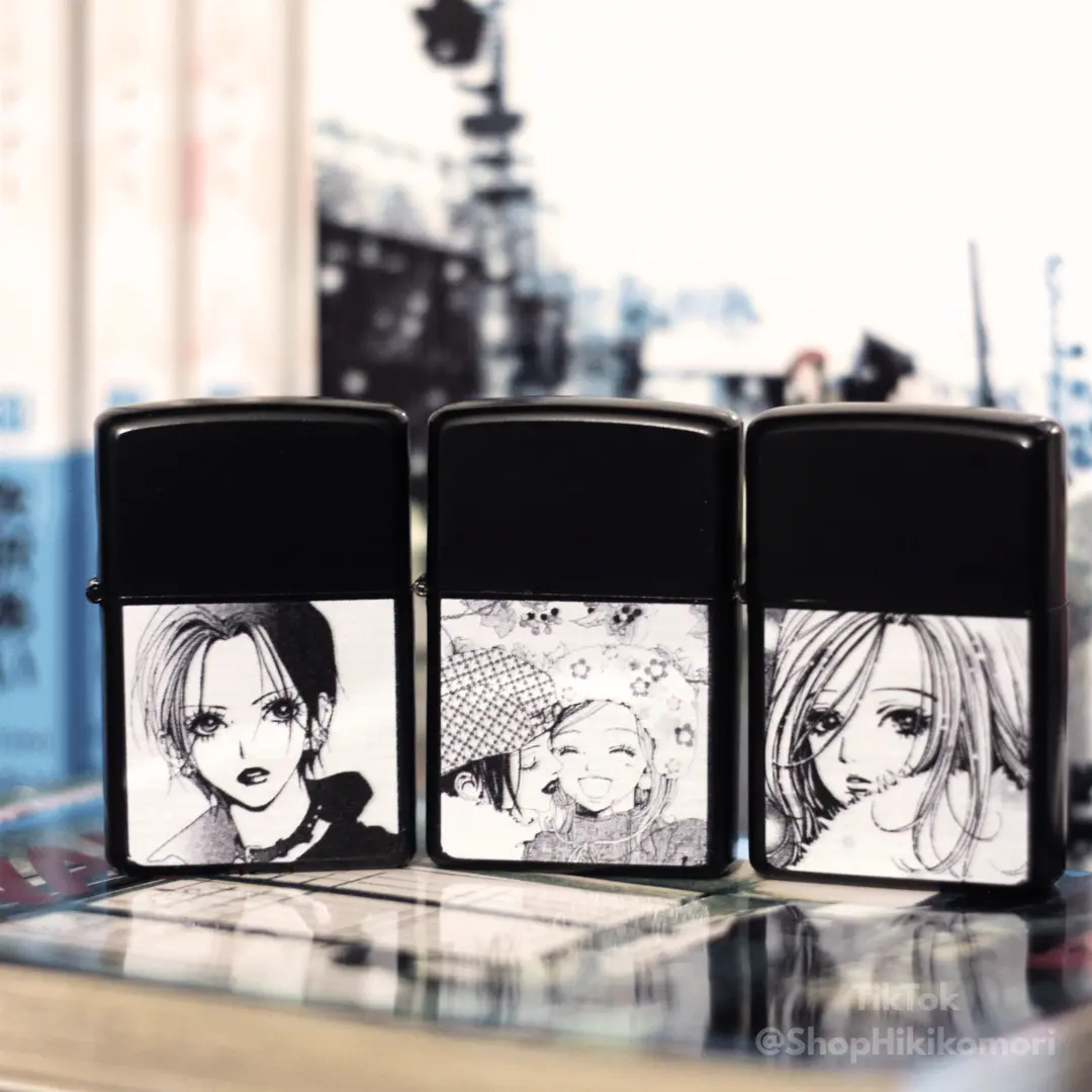 Nana Anime Refillable Lighter Zippo Style | Hachi and Nana Aesthetic Flame Lighter | Retro Japanese Anime Merch | Cool Collectible Gift for Otaku Fans, Merchandise