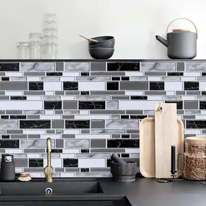Peel and Stick Kitchen Wallpaper Backsplash Wall Paper Kitchen 11.8inch x 78.7inch Backsplash Tiles Wallpaper Peel and Stick Waterproof Countertop Contact Paper Bathroom Cabinet