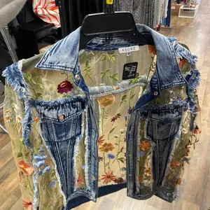 Adore floral lace jean jacket