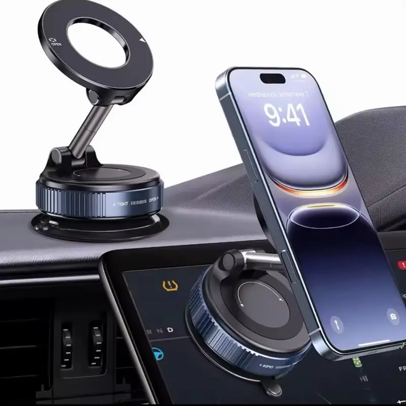 Vacuum Magnet Car Bracket Upgraded Version Multi-angles Adjustment Strong Magnetic Suck Foldable Car Navigation Phone Holder