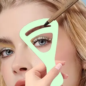2-Piece Eyebrow Drawing Card Set, Eyebrow Stickers, Shaping Template, Trimming Knife, Drawing Tool, Eyebrow Makeup Tool, Single Brow Assistant, Natural Curved Brows, Eyebrow Tools