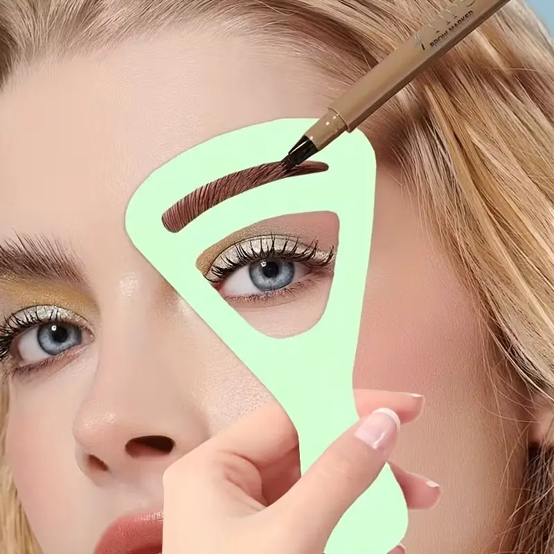 2-Piece Eyebrow Drawing Card Set, Plastic, Eyebrow Stickers, Shaping Template, Eyebrow Trimmer, Drawing Tool, Cosmetic Makeup Tool, Eyebrow Makeup Aid for Natural Curved Brows, Eyebrow Tool Set, Eyebrow Stencil Kit