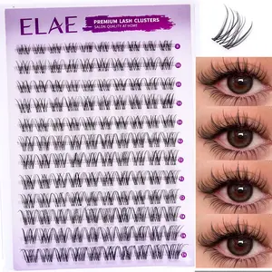 ELAE 120Pcs DIY Lash Clusters Mixed 8-14mm Beginner-Friendly Reusable Wispy Fairy Manga Eyelash Extensions 12 Rows Segmented Individual Spiky False Lashes for Cosplay Daily Makeup