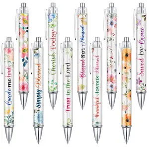 Valentine Gift Exchange for Students 10Pcs Christian Pen Inspirational Ballpoint Pens with Bible Verse Motivational Pens Office Gifts for Christian Women Mom Coworker Student, Appreciation Gift, School Stationery, Office Supplies