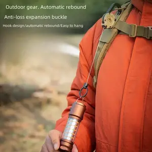 Outdoor Camping Tactical Easy Pull Buckle Hook Carabiner, 1 Count Multifunctional Retractable Keychain For Camping Hiking (Logo Color Random), Gift