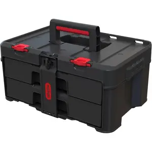 Stack-n-Roll Two Drawer Tool Box for Small Parts and Power Tool Accessories, Fits Keter Modular Tool Storage System