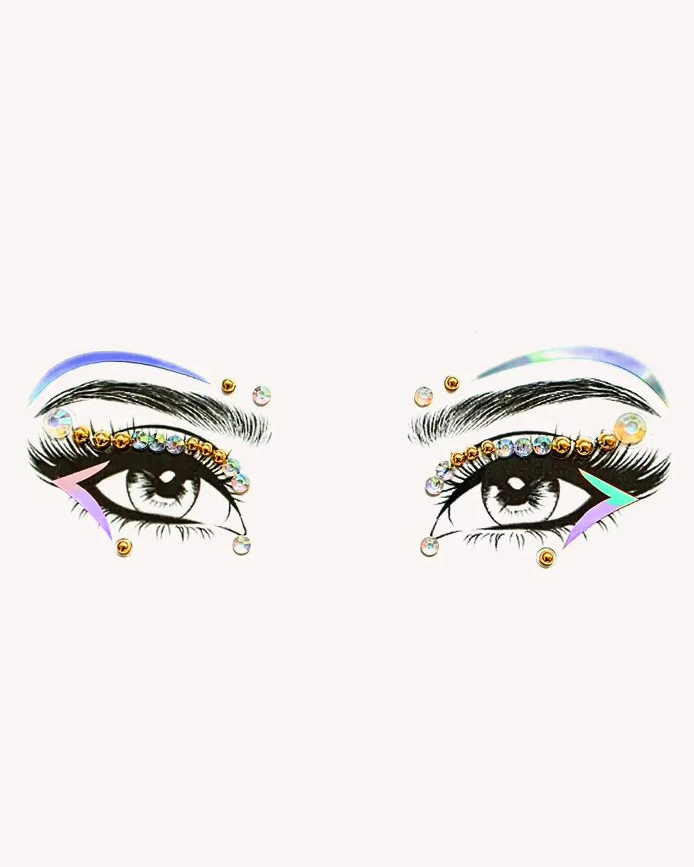 Bubbly Babe Holographic Gems Face Stickers Pack with Radiant Shine for DIY Scrapbooking & Stamping