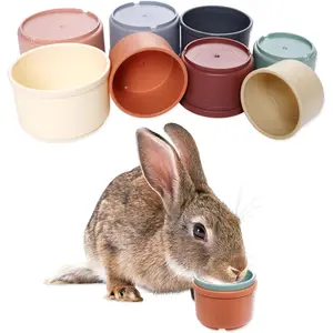 8 Pcs Stacking Cups for Rabbits, Multi-Colored Bunny Toys of Different Sizes, Nesting Cups Toys for Small Animals Hiding Food and Playing