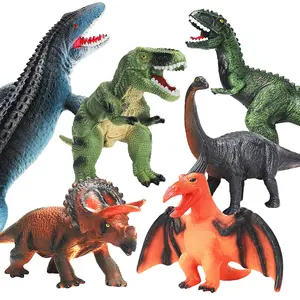 6-Piece Giant Dinosaur Toy Set, Realistic Soft Dinosaurs for Dinosaur Lovers, Includes Tyrannosaurus Rex, Plesiosaurus, Pterodactylus, Action Figures Set, Action Figurine