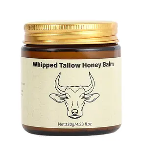 Lopeie Whipped Grass-Fed Beef Tallow Honey Balm - 4 Oz,Moisturizing Cream for Soft, Smooth Skin - Handmade All-Natural Moisturizer - Unscented,hydrating, comfort, moisture boost cream, luminous firming cream, body care, hydrating dry skin