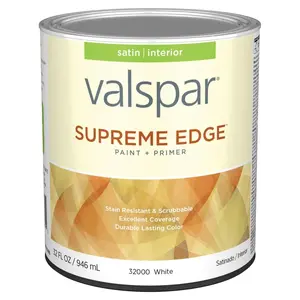 212 MAIN Valspar 1 qt. Acrylic Latex All-Purpose Interior Paint, Satin Sheen, White, Indoor Use, Mildew Resistant