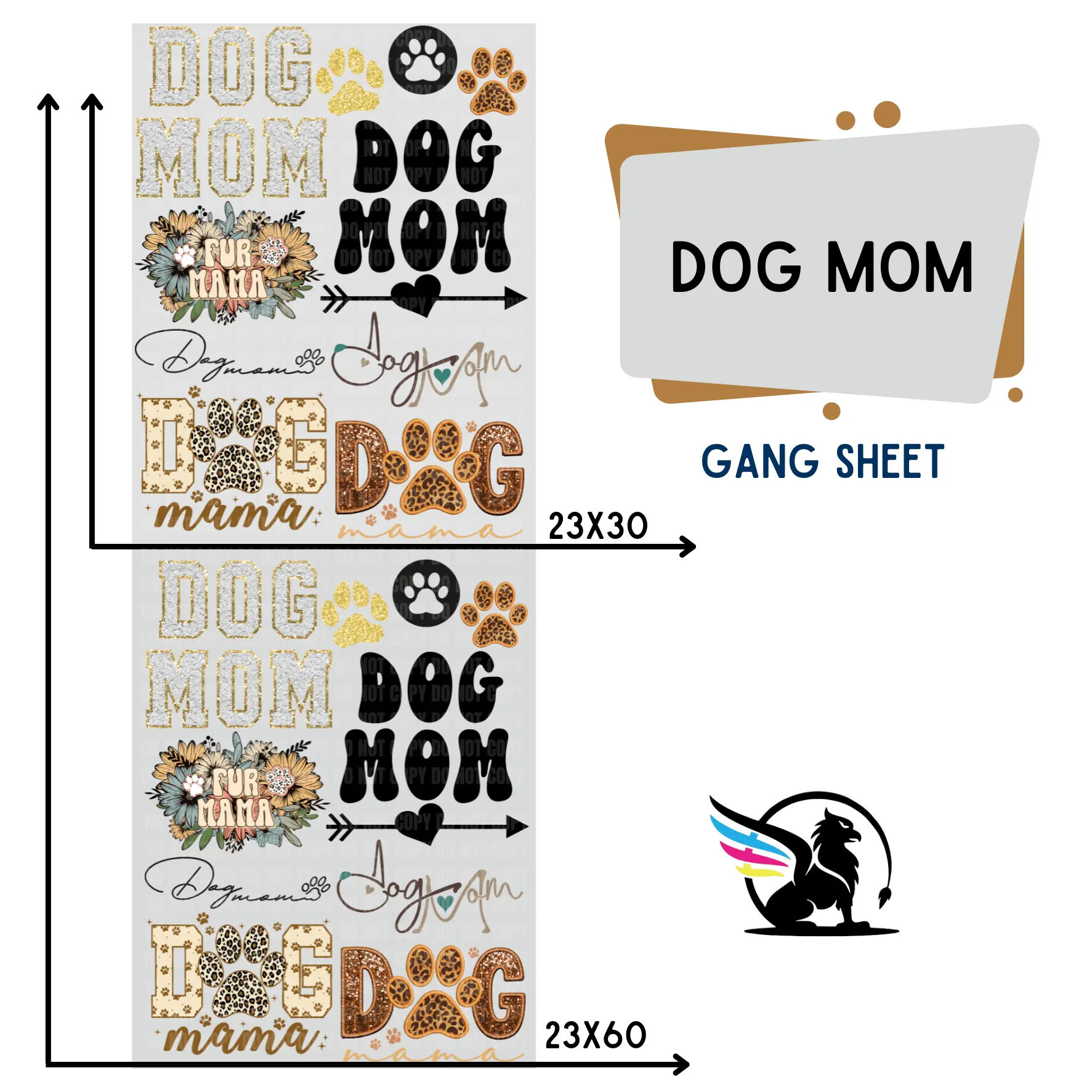 Dog Mom | Premade DTF Transfer Gang Sheet For Graphic Tees