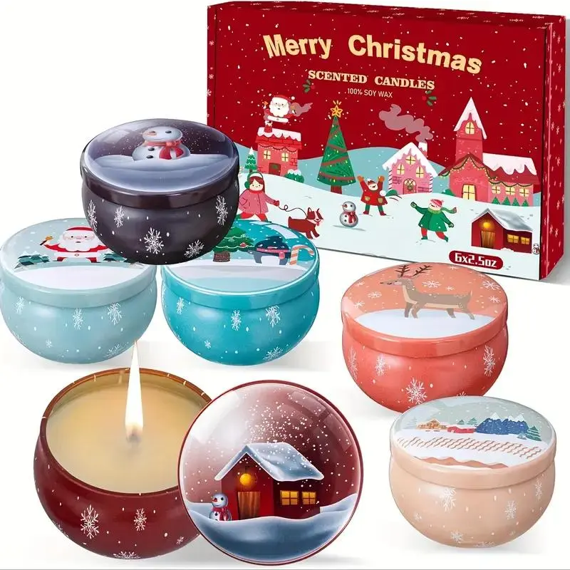 12pcs Christmas Candle Jars with Lids, Blue, DIY Candle Making, Holiday Decoration, Gift Packaging