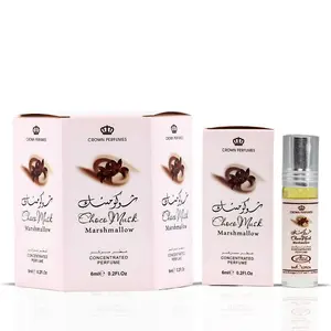 Choco Musk Marshmallow Perfume Oil CPO 6ML (0.2 OZ) by Al Rehab | Strawberry Stuffed Marshmallows, Dusted with Cocoa Kisses (Box of 6) Sweet Indulgent Cozy Candy Vanilla