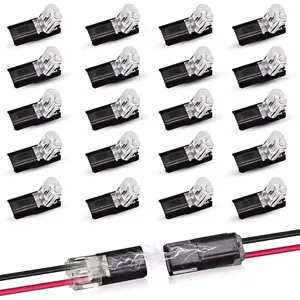 Double-Wire Plug-in Connector Led Light Strip Connectors 2 Pin, Led Strip Lights Connectors Low Voltage Wire Connector with Locking Buckle, Fast Connect Plugs Led Connectors for Strip Lights-YY