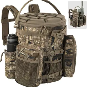 5-Gallon Bucket Backpack with Fixed Cushion Seat – Hunting Daypack for Shotgun, Bow & Gear, Lightweight Waterfowl & Dove Hunting Pack, Durable Outdoor Sports Bag (Bucket & Lid Not Included)