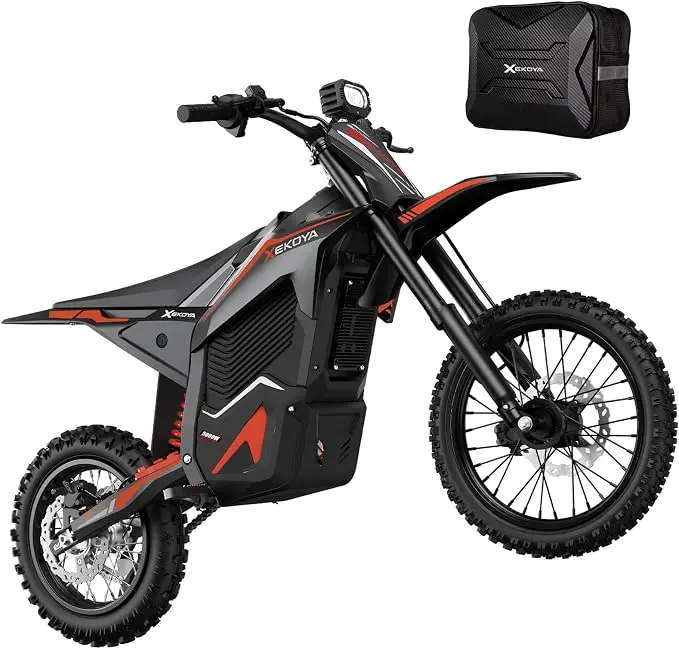 XEKOYA BLACK  5000W Adult Electric Dirt Bike, 50MPH+ Electric Motorcycle UL2272 52V 30Ah removable battery, 50-mile range, hydraulic suspension & brakes, 14/12 inch fat tires, teens 13+ and adults