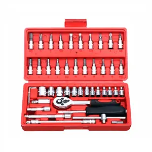 46-Piece Tool Set with Socket Wrench, Professional Grade Multi-Function Ratchet Design, Great for Home Repairs and DIY Projects