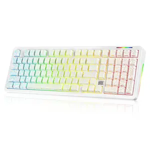 LINGBAO K98 three-mode mechanical gaming keyboard, 101-key fully arranged layout, cool RGB lighting, super-capacity battery, compatible with Windows/Mac/Android system, hot-swappable shaft, suitable for office games.