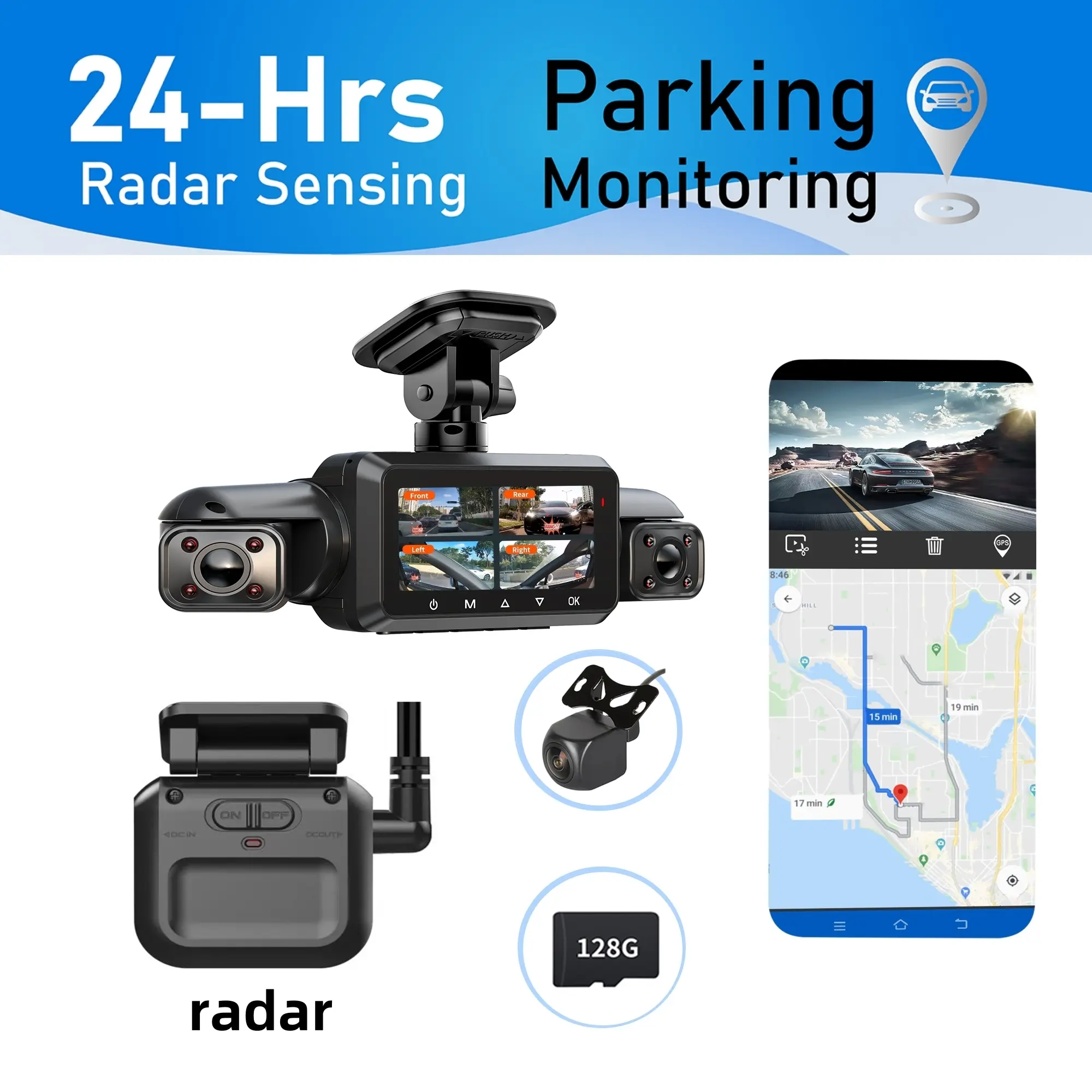 4 Cameras 4 Channel 360 Degree Car DVR Dash Cam With Wifi FHD - For Safe Driving-Suitable for All Vehicles - Ideal Gift for Drivers,springtok,24-hour parking monitor