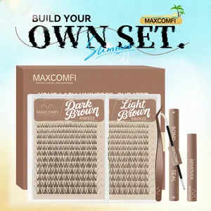 MaxComfi Brown Spider Lashes Breeze | DD Curl Kylie&Kim Lashes Vibe but Better Long-Lasting Waterproof & Super Soft&Thin Band | Venus Velure Waterproof Long-Lasting Natural Daily  Beginner-Friendly DIY Lashes for Flawless Voluminous Look Trendy Must-Have