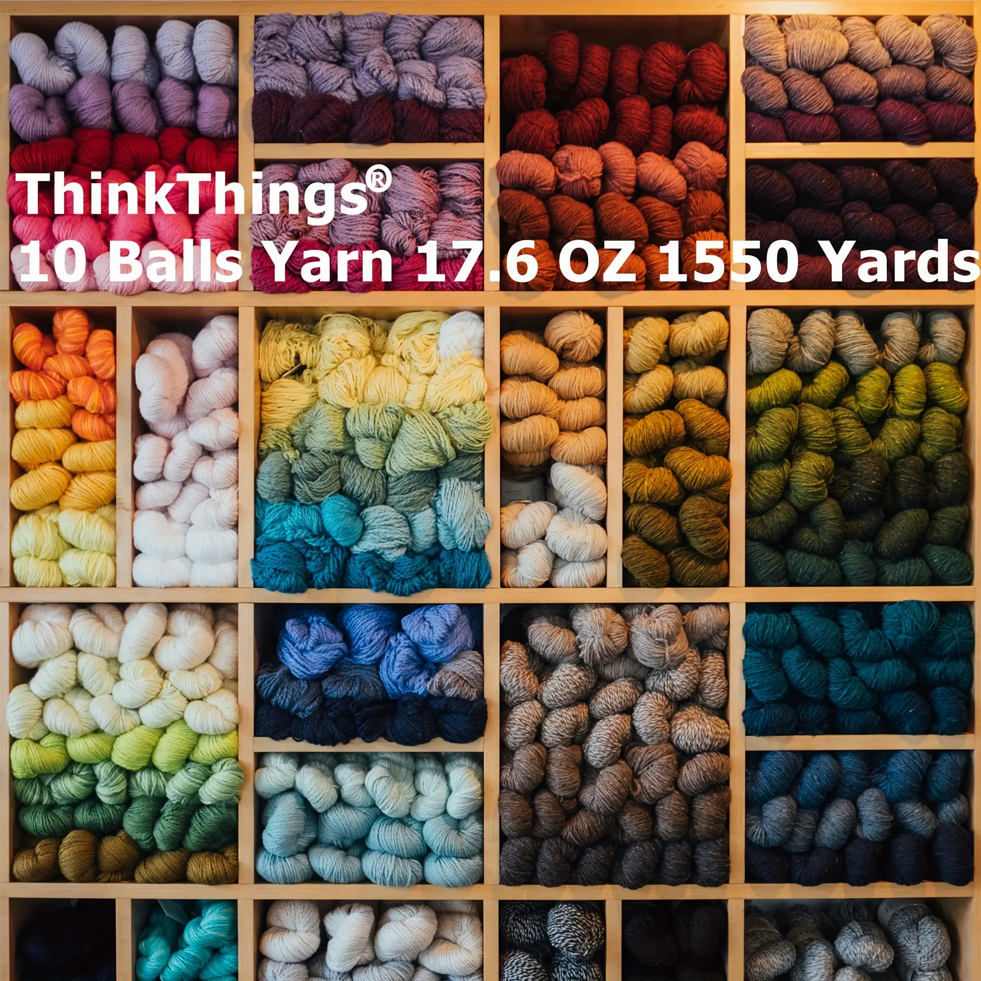 ThinkThings Acrylic Yarn 10Balls 17.6oz Pack, Softness Crocheting Yarn, Knitting Yarn for Beginners 500g, Multicolor, Large Capacity Yarns Gift for Valentine's Day
