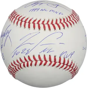 Dale Murphy, Chipper Jones, Freddie Freeman, and Ronald Acuna Jr. Atlanta Braves Autographed Baseball with Multiple "NL MVP" Inscriptions - Limited Edition 25 of 25 - Fanatics Authentic Certified