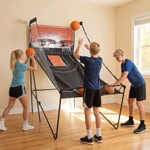 Foldable Basketball Arcade Game Kids Basketball Hoop Machine with 8 Exciting Playing Modes