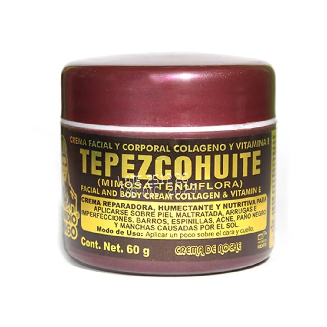 Del Indio Papago Tepezcohuite Night Cream 2oz (60G) - Gentle Delicate Skincare for Adults, Deep Moisturizing Repair, After Sun Care, Tepezcohuite Calm & Daily Radiant Skin