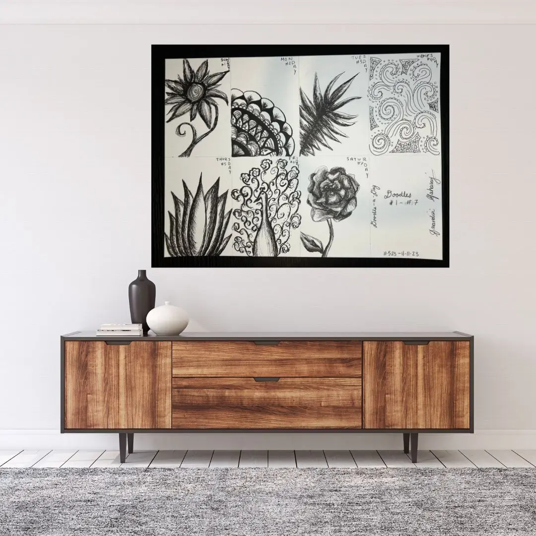 Simply Intricate Art - Doodle-a-Day #1-7 - Unique Art Piece - One of a kind art