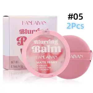 HANDAIYAN 2Pcs Waterproof Oil Control Concealer 5 Color Paste Foundation Powder Long Term Oil Control With Tool Free Powder For Women's Daily Work And Travel Makeup Flawless Cosmetic #05 FANCY