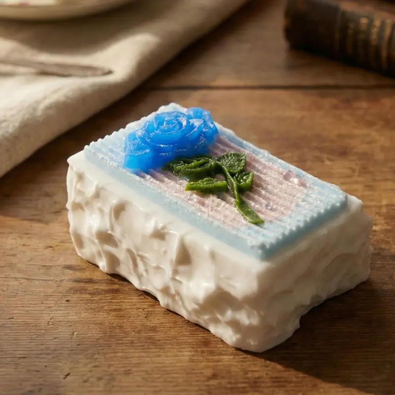 Pawtoto Romantic Rose Coconut Milk Brick Squishy Toy - Handmade Food-Grade Silicone Squishy Stress Ball, Creamy Clay Feel, Quick Rebound Fidget, Collectible Sensory Tool, Stress Relief Gift for Sensory Play, Squishy Stress Balls, Sensory Tools